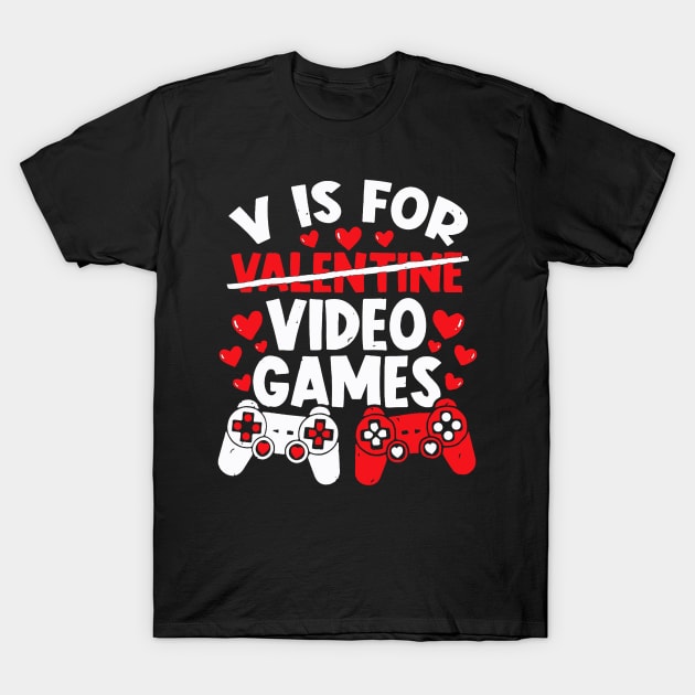 V For Videos Game, Mom-my Funny Valentines Day Family Feb 14 T-Shirt by jadolomadolo